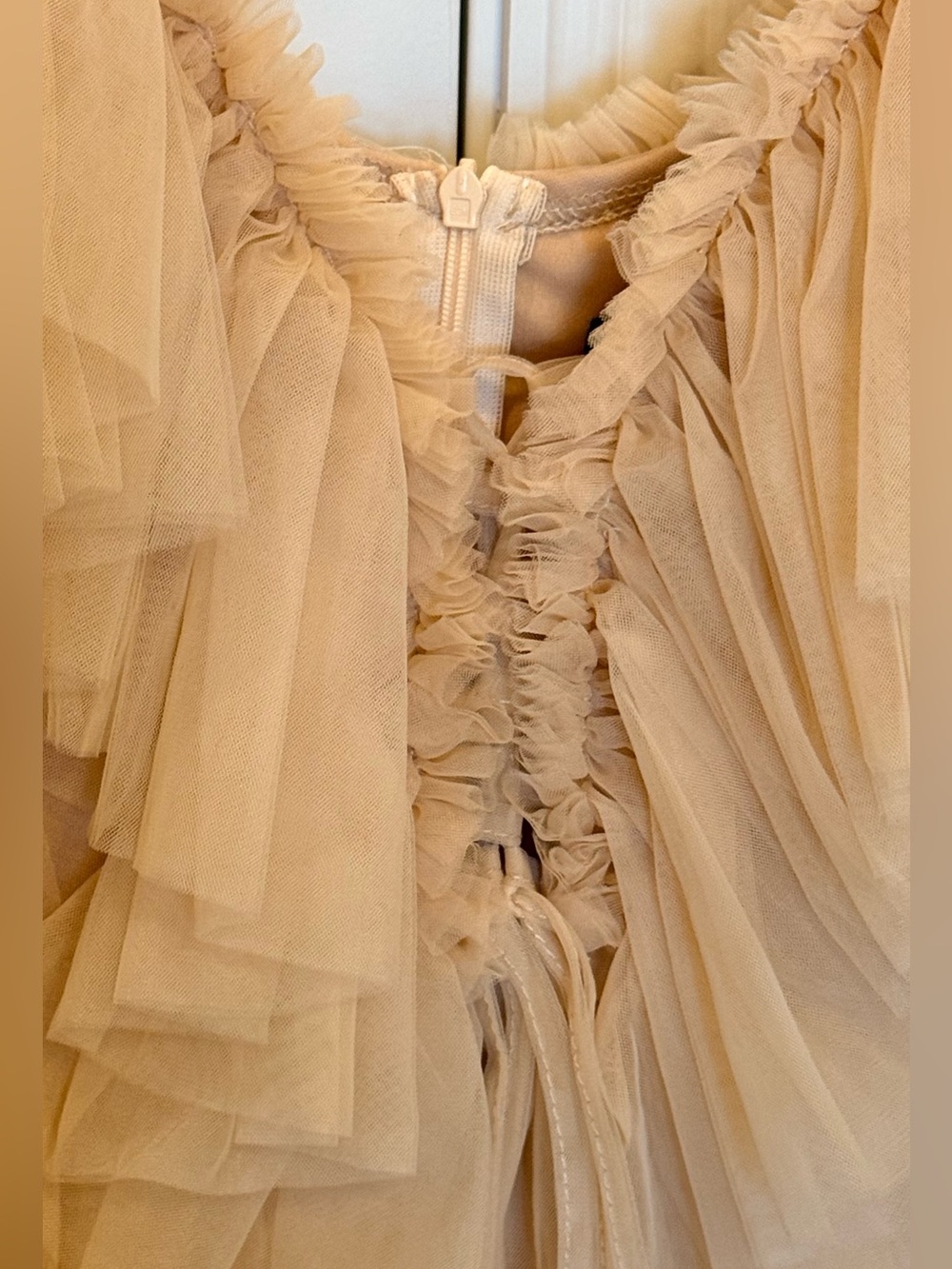 Simple Ruffle Sheer Spaghetti Strap Blouse - Picture 5 of 8